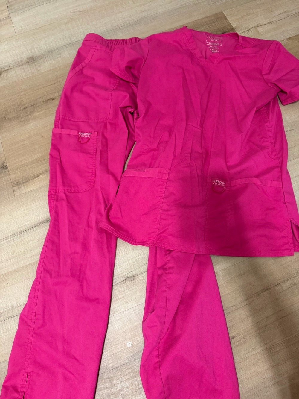 Cherokee Women's Hot Pink Scrub Jogger Pants